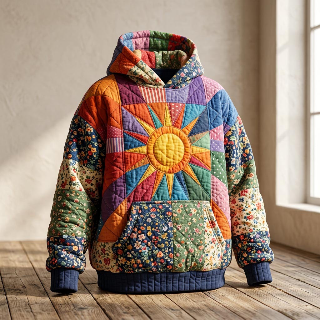 Boho Patchwork Hoodie