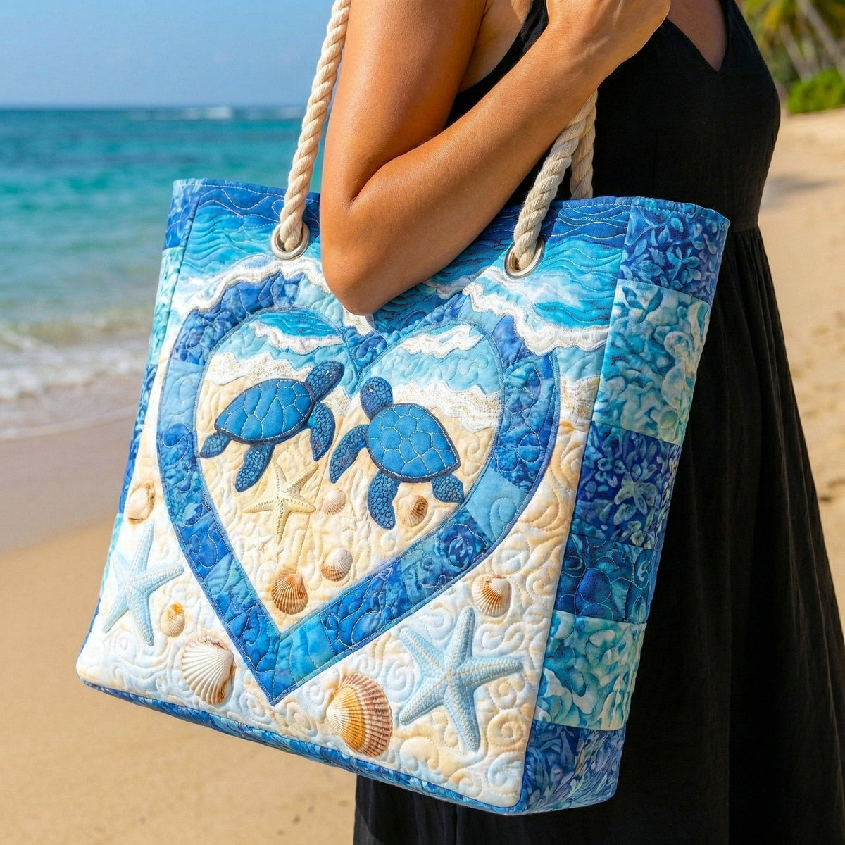 תיק חוף בעבודת יד | שלווה צבי ים